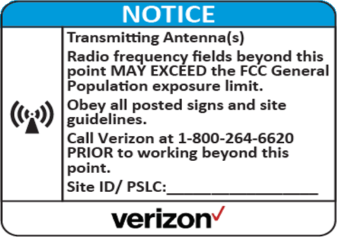 Verizon RF Signs - Plastic (PVC)