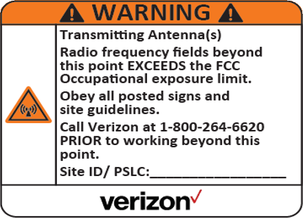 Verizon RF Signs - Plastic (PVC)