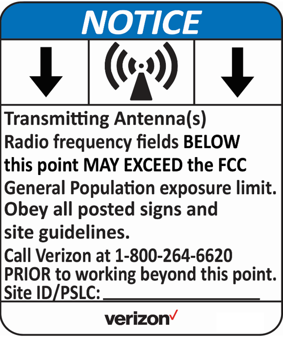 Verizon RF Signs - Plastic (PVC)
