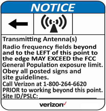 Verizon RF Signs - Plastic (PVC)