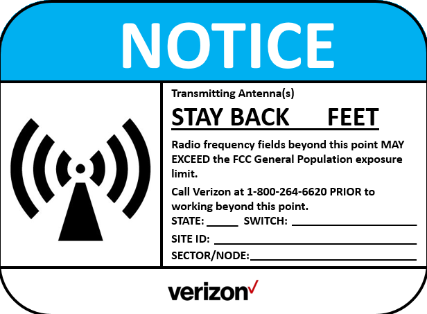 Verizon RF Signs - Plastic (PVC)