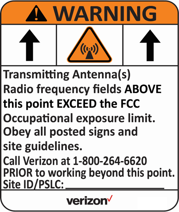 Verizon RF Signs - Plastic (PVC)