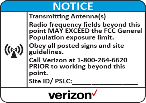 Verizon RF Signs - Aluminum