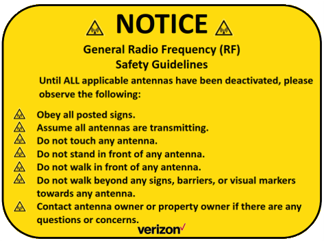 Verizon RF Signs - Vinyl Decal