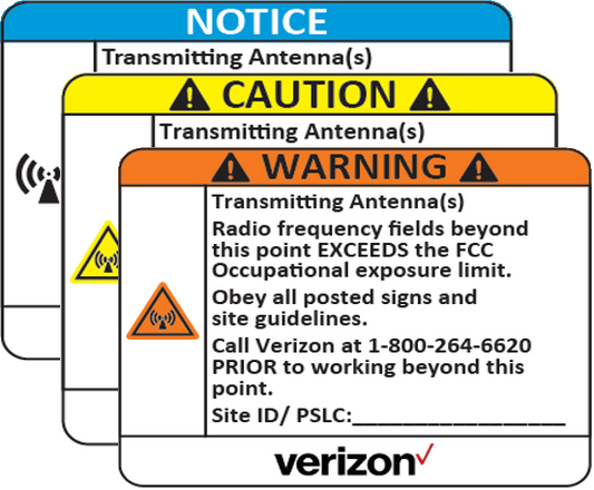 Знаки Verizon RF - пластик (ПВХ)